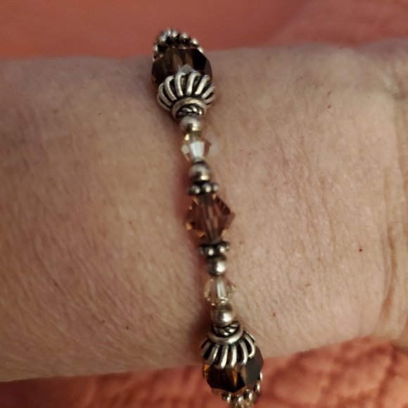 Beaded sterling silver bracelet - Picture 1 of 4